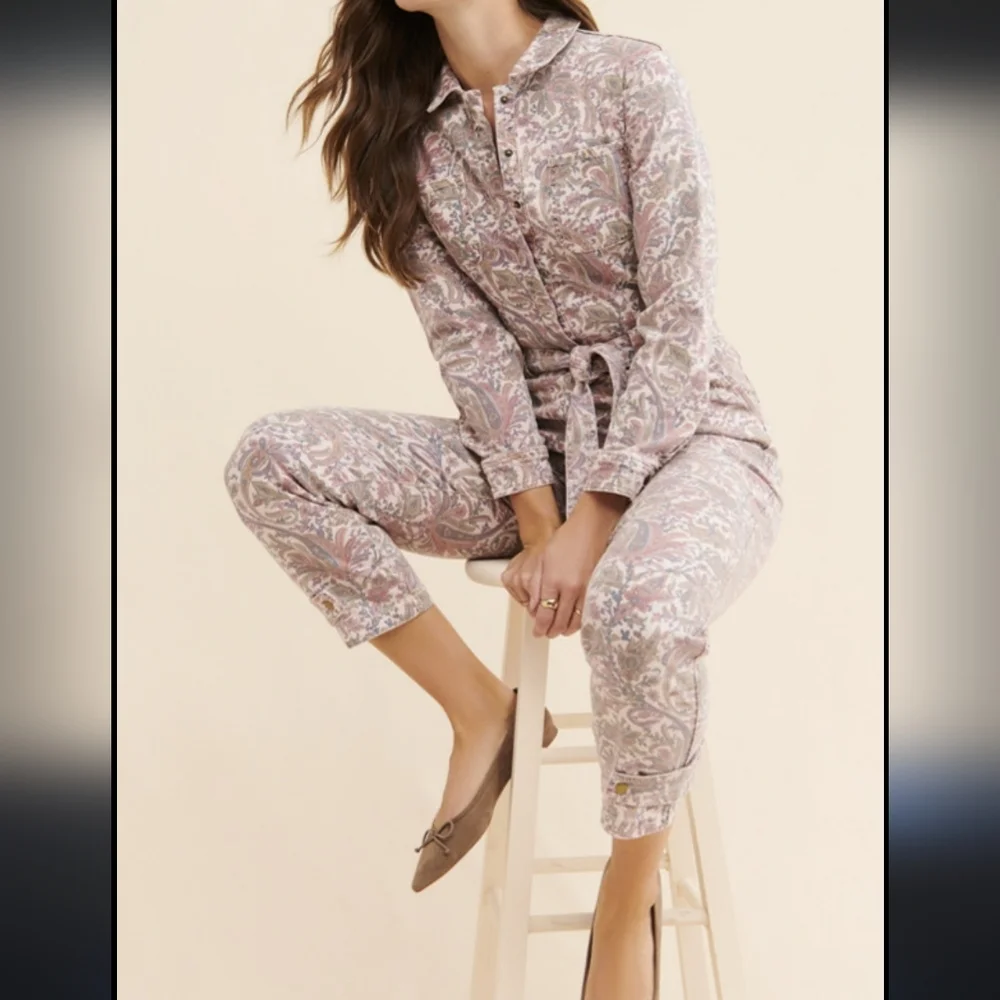 Anthropologie Pink Floral Jumpsuit - Picture 6 of 6